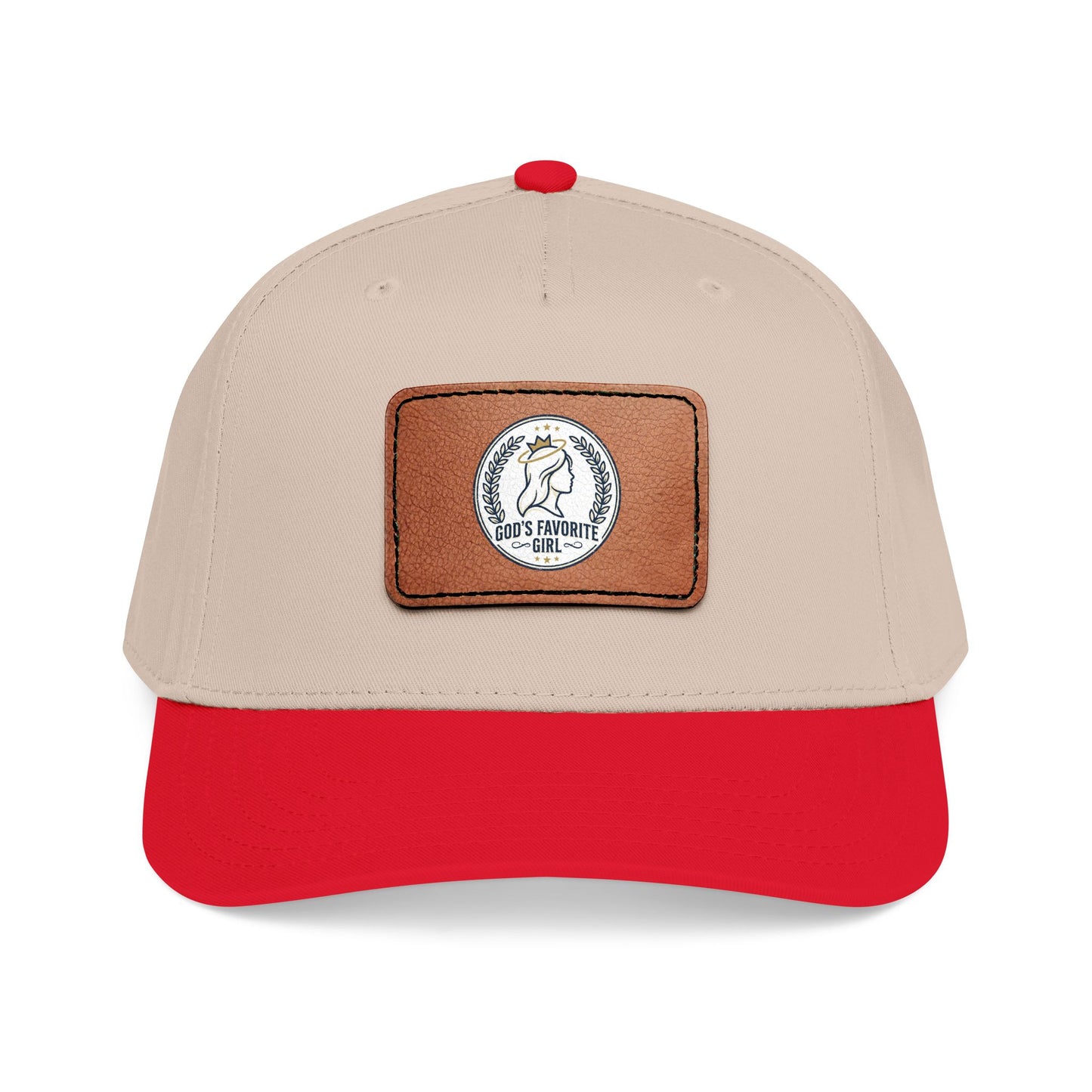 Leather Patch Baseball Cap — “God’s Favorite Girl” Vintage Logo