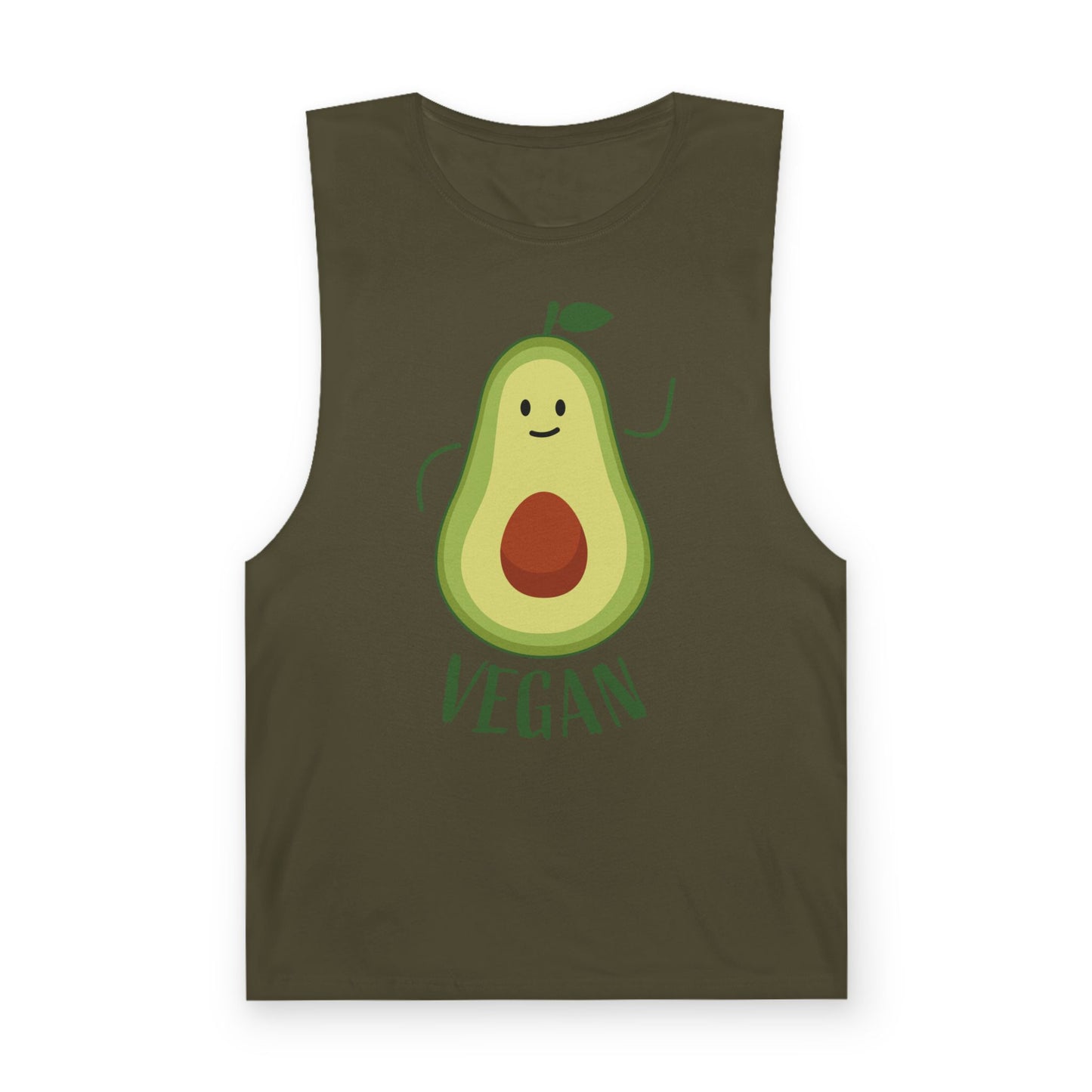 Vegan Avocado Tank Top — Cute Smiling Avocado Graphic Sleeveless Shirt