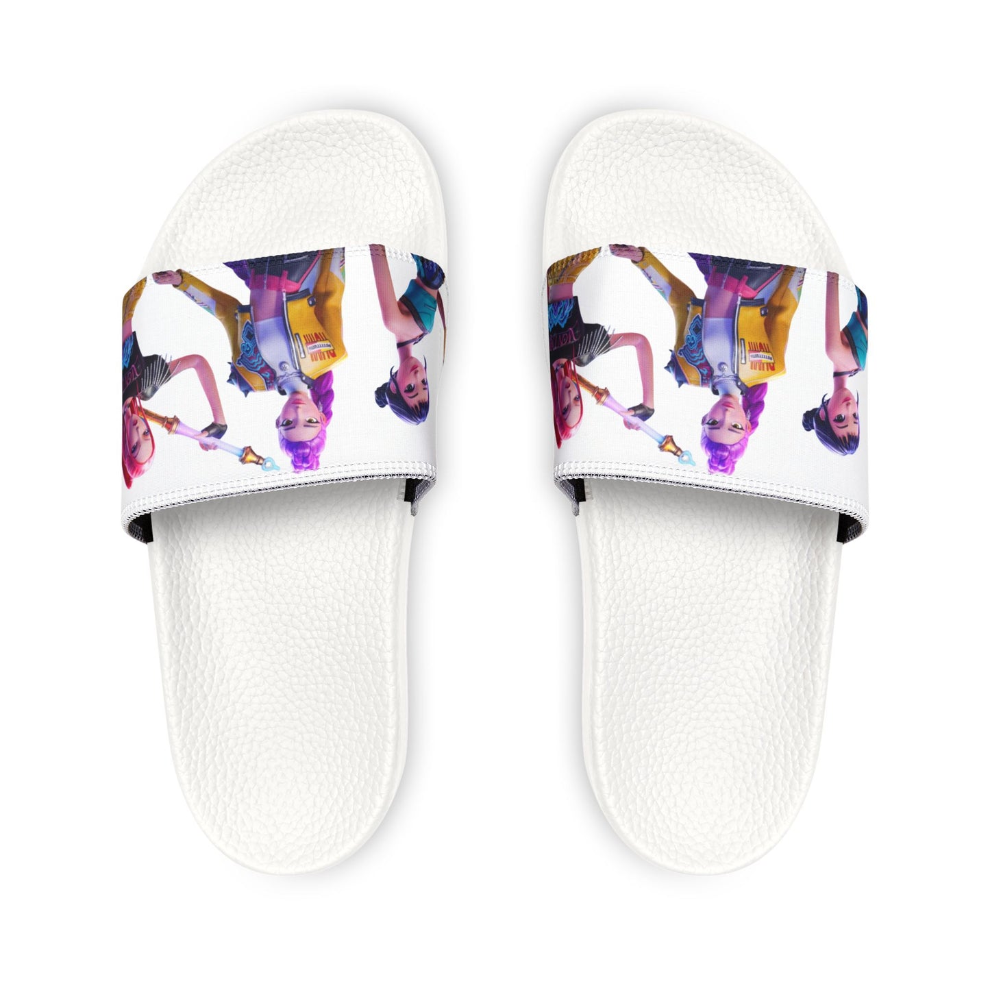 Women's Slide Sandals with Colorful Watercolor Fairy Design