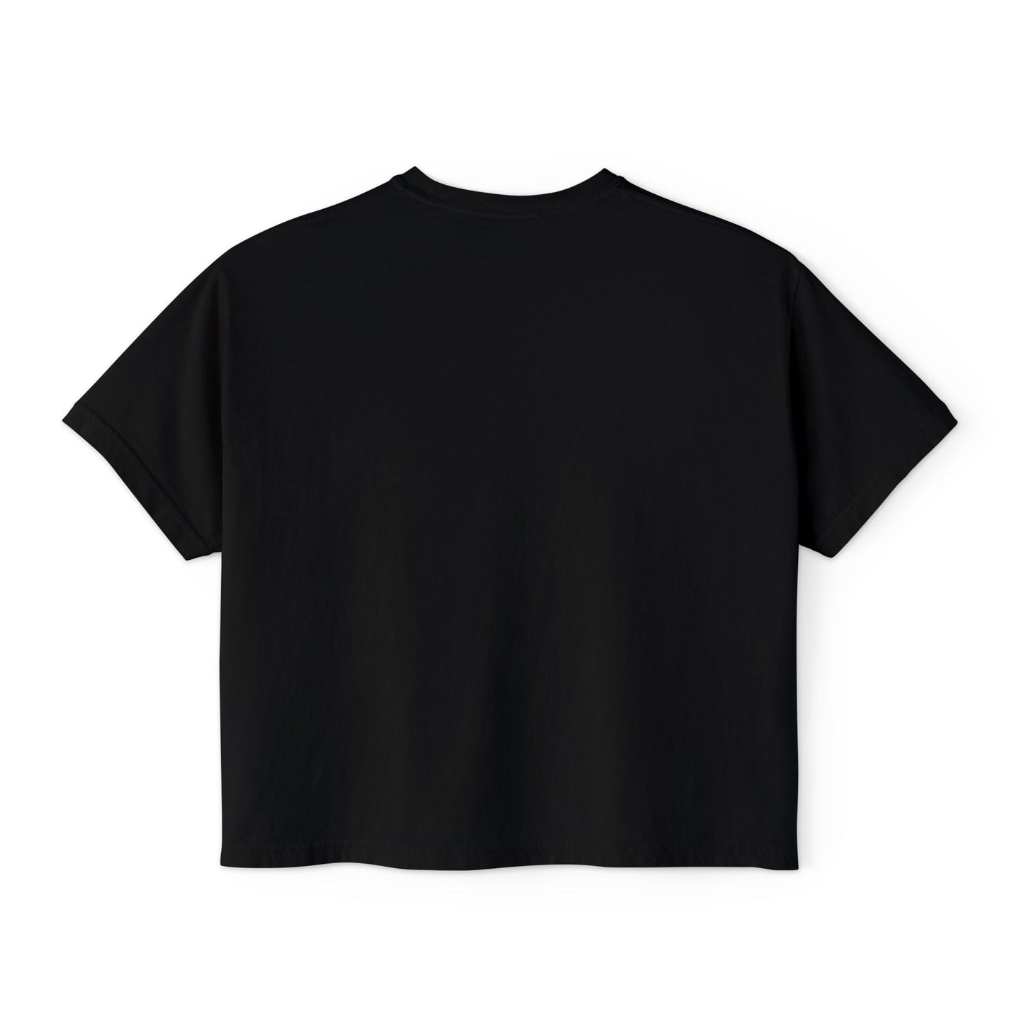 Minimalist Women's Boxy Tee — 'Carefree & Calm' Embroidered Crop T-Shirt