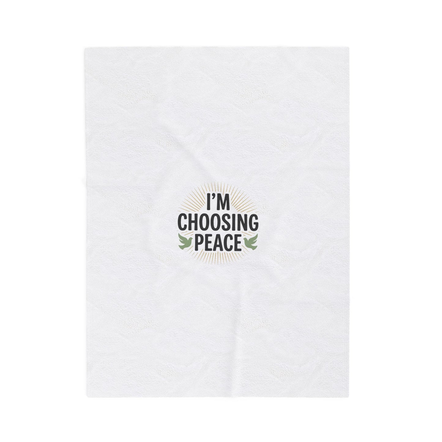 Velveteen Plush Blanket — “I’m Choosing Peace” Cozy Throw for Mindfulness & Gifts
