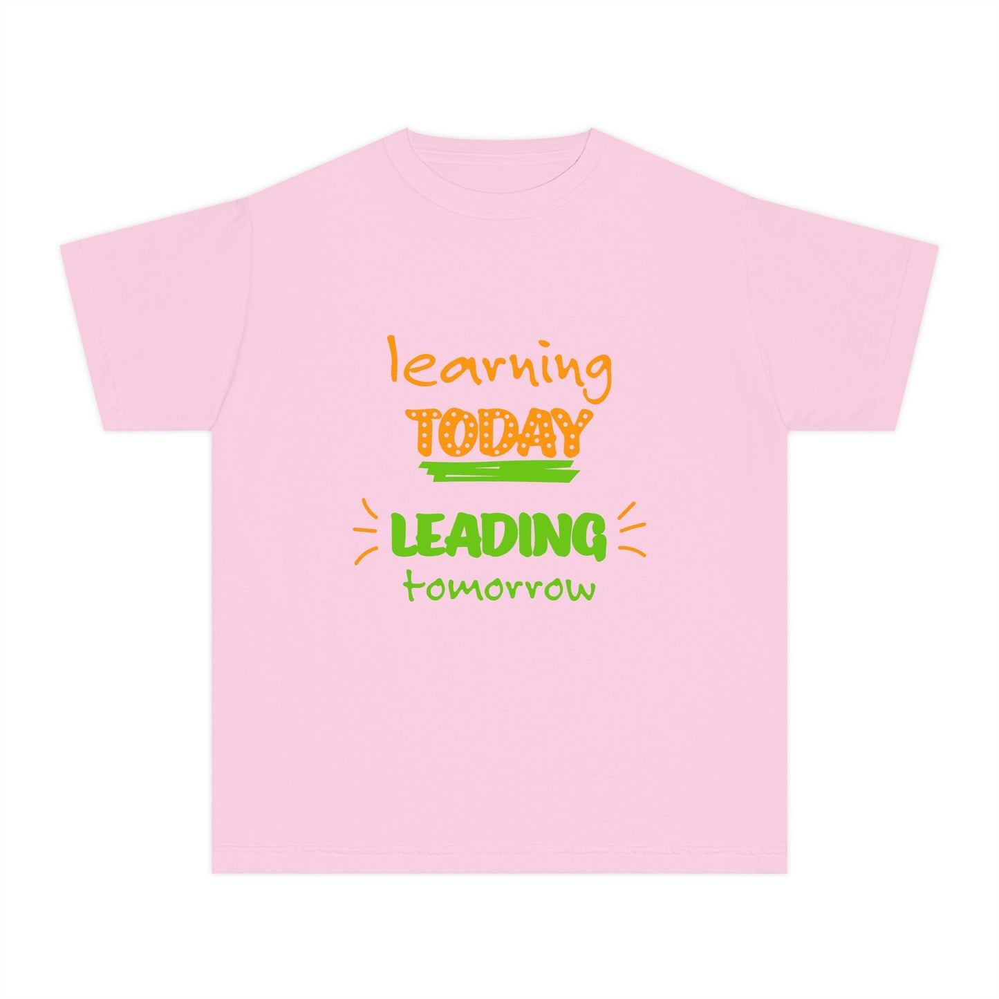 Youth Tee — "Learning Today, Leading Tomorrow" Inspirational School Shirt