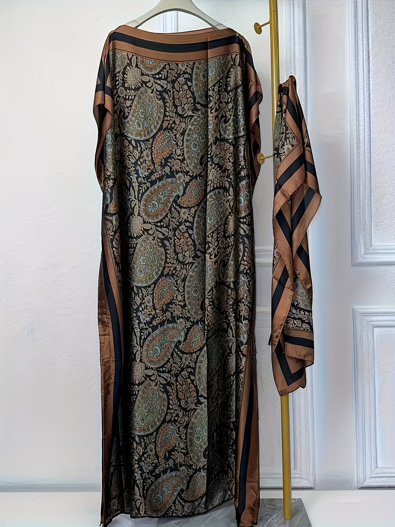 NoorLuxe™ Summer Kaftan Abaya | Elegant Belted Modest Maxi Dress for Women