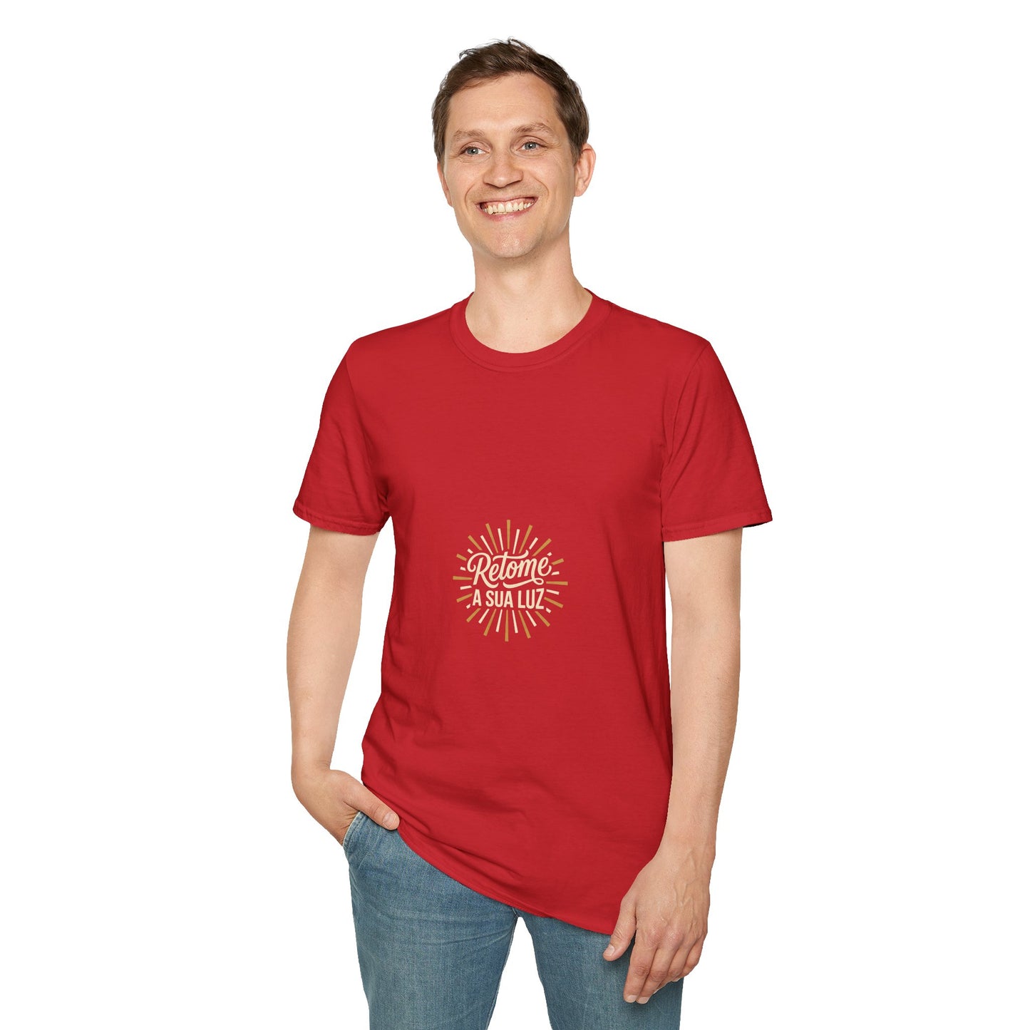 Camiseta — "Retome a sua luz" (Estampa Sunburst)