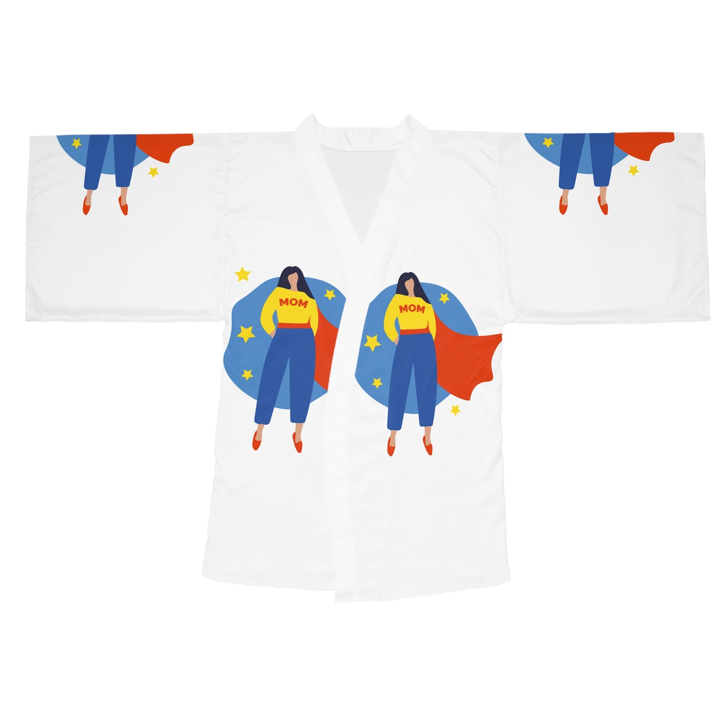 Kimono Robe - Super Mom Graphic Long Sleeve Robe
