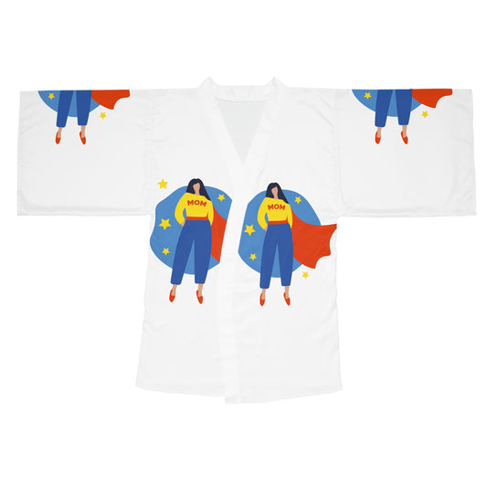 Kimono Robe - Super Mom Graphic Long Sleeve Robe