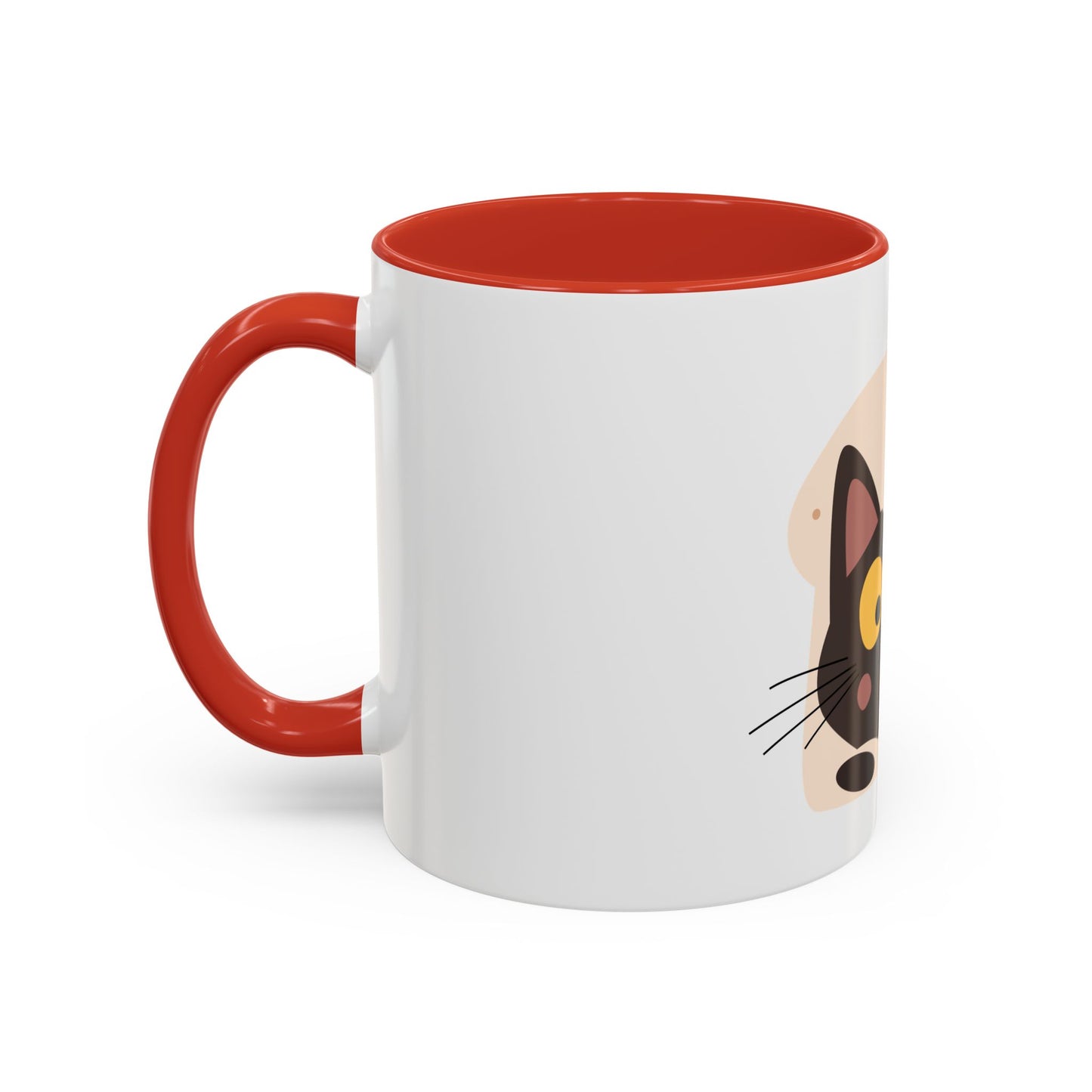 Cat in Toast Accent Coffee Mug – Cute Black Cat Breakfast Mug (11/15oz)