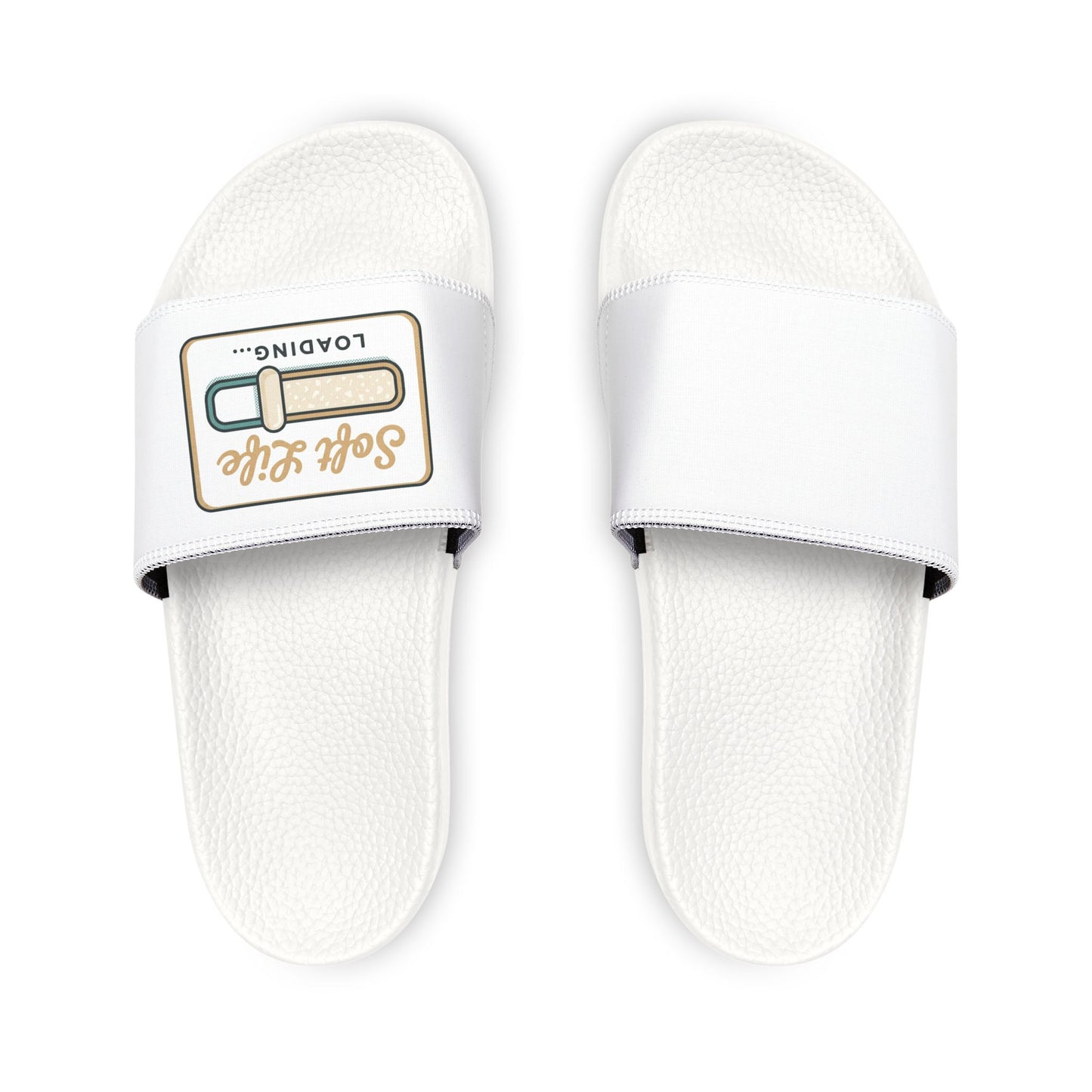 Women's Slide Sandals — Removable Strap Slides with 'Self Help Loading' Patch