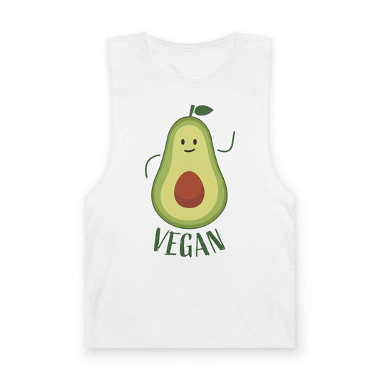 Vegan Avocado Tank Top — Cute Smiling Avocado Graphic Sleeveless Shirt