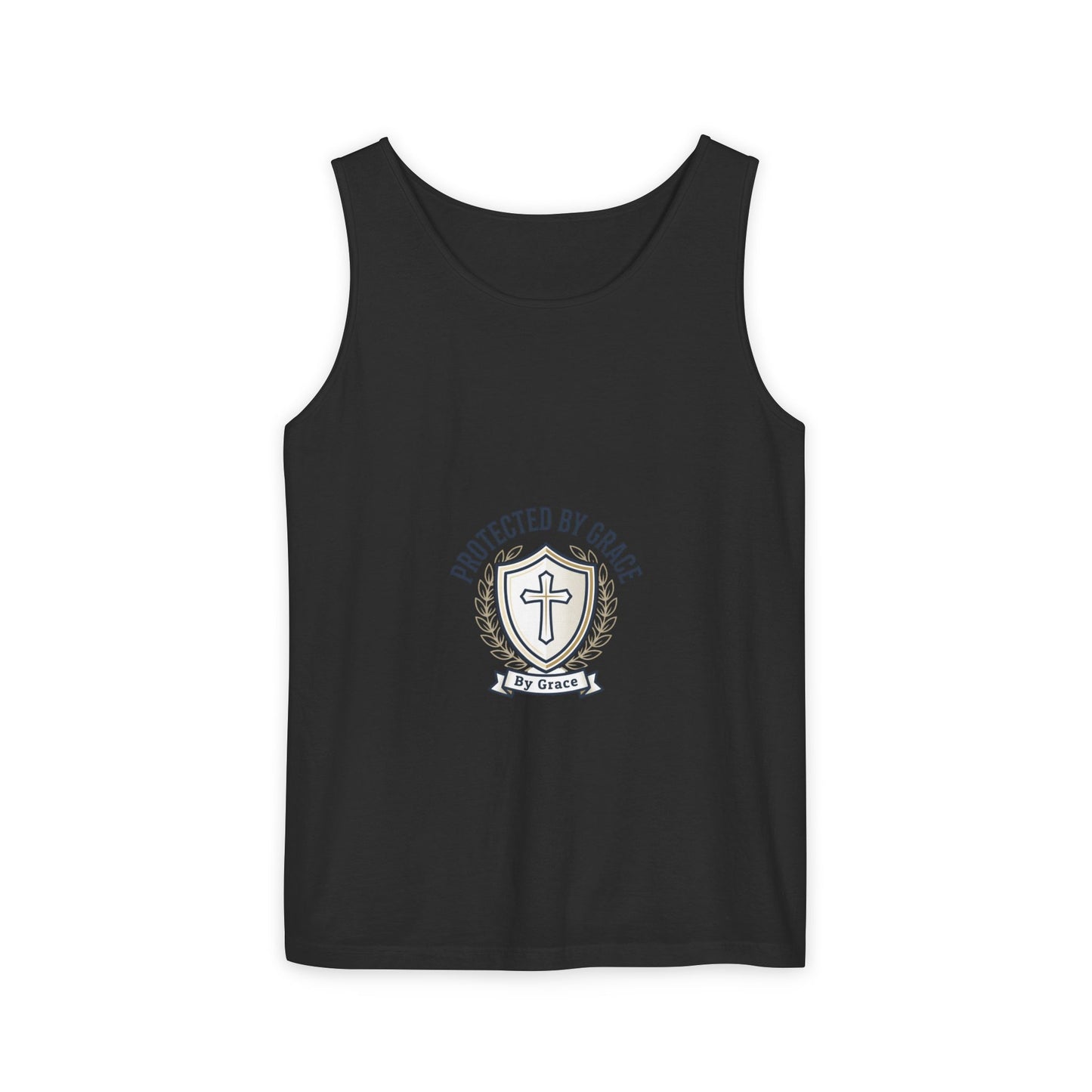 Protected by Grace Cross Tank Top — Christian Faith Graphic