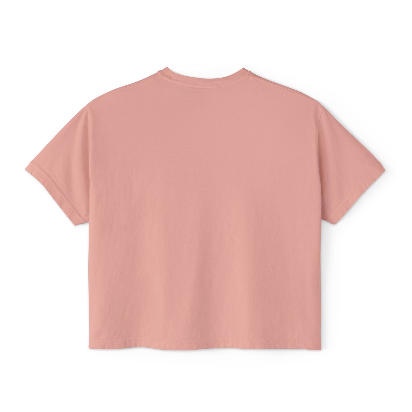 Minimalist Women's Boxy Tee — 'Carefree & Calm' Embroidered Crop T-Shirt