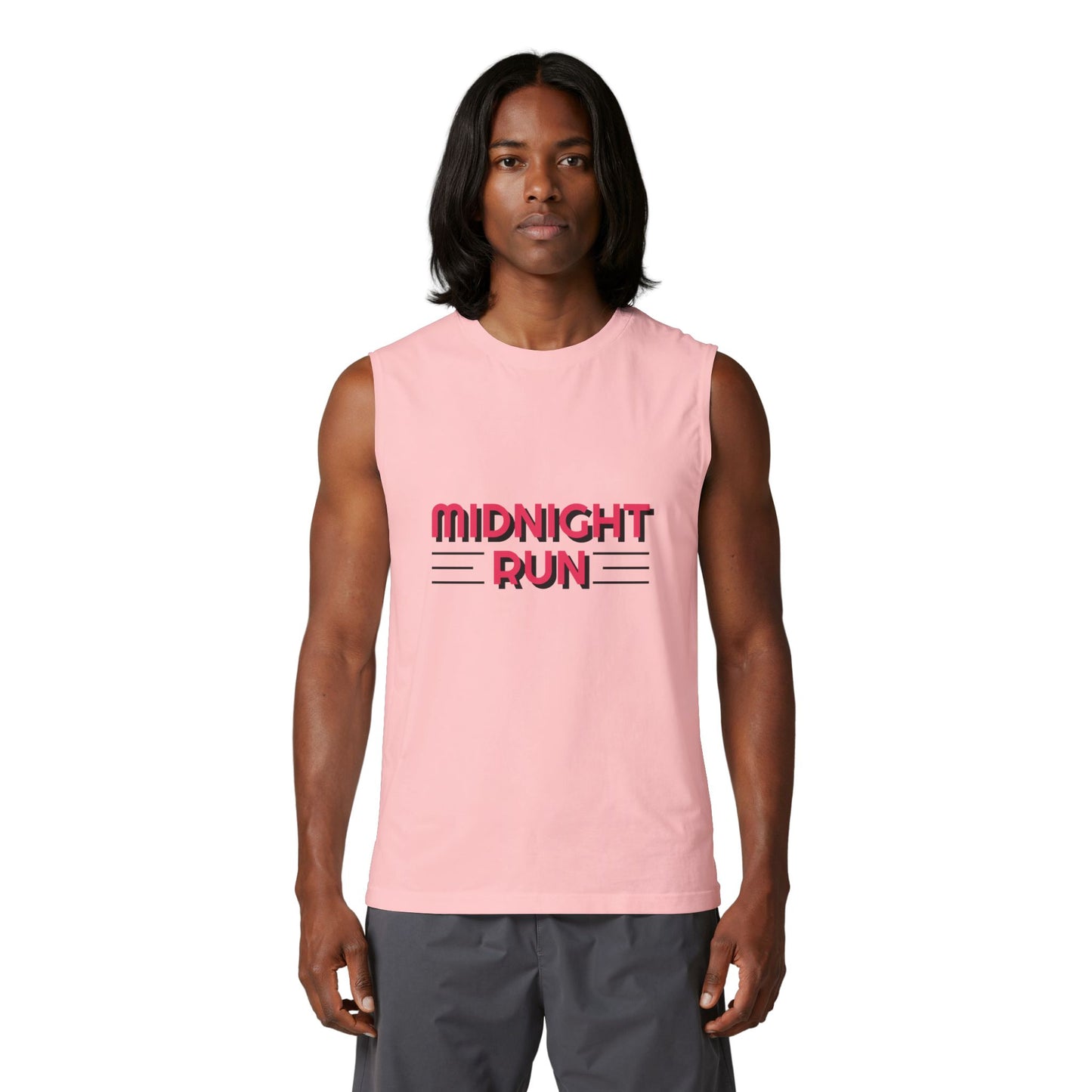 Midnight Run Muscle Tank — Retro Neon Running Tank Top