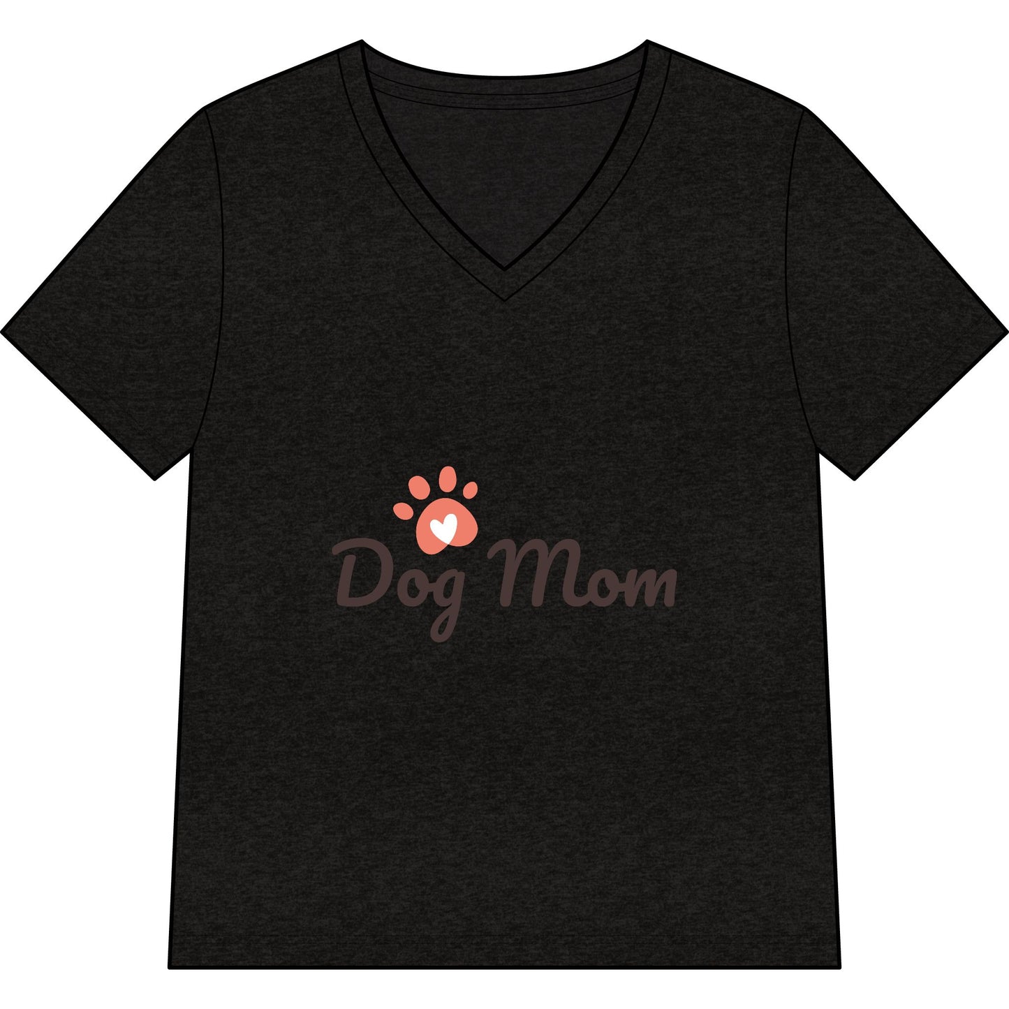 Dog Mom V-Neck Tee — Cute Paw Print Graphic for Pet Lovers