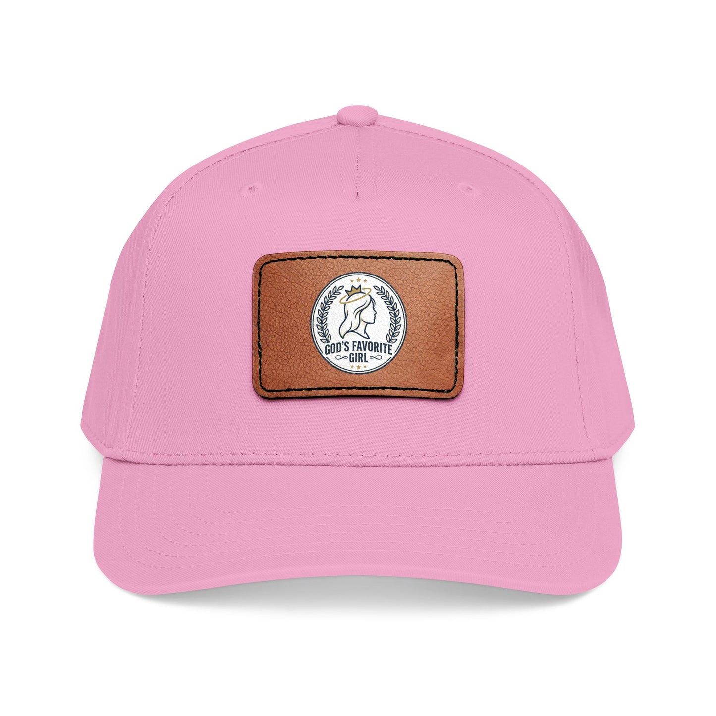 Leather Patch Baseball Cap — “God’s Favorite Girl” Vintage Logo