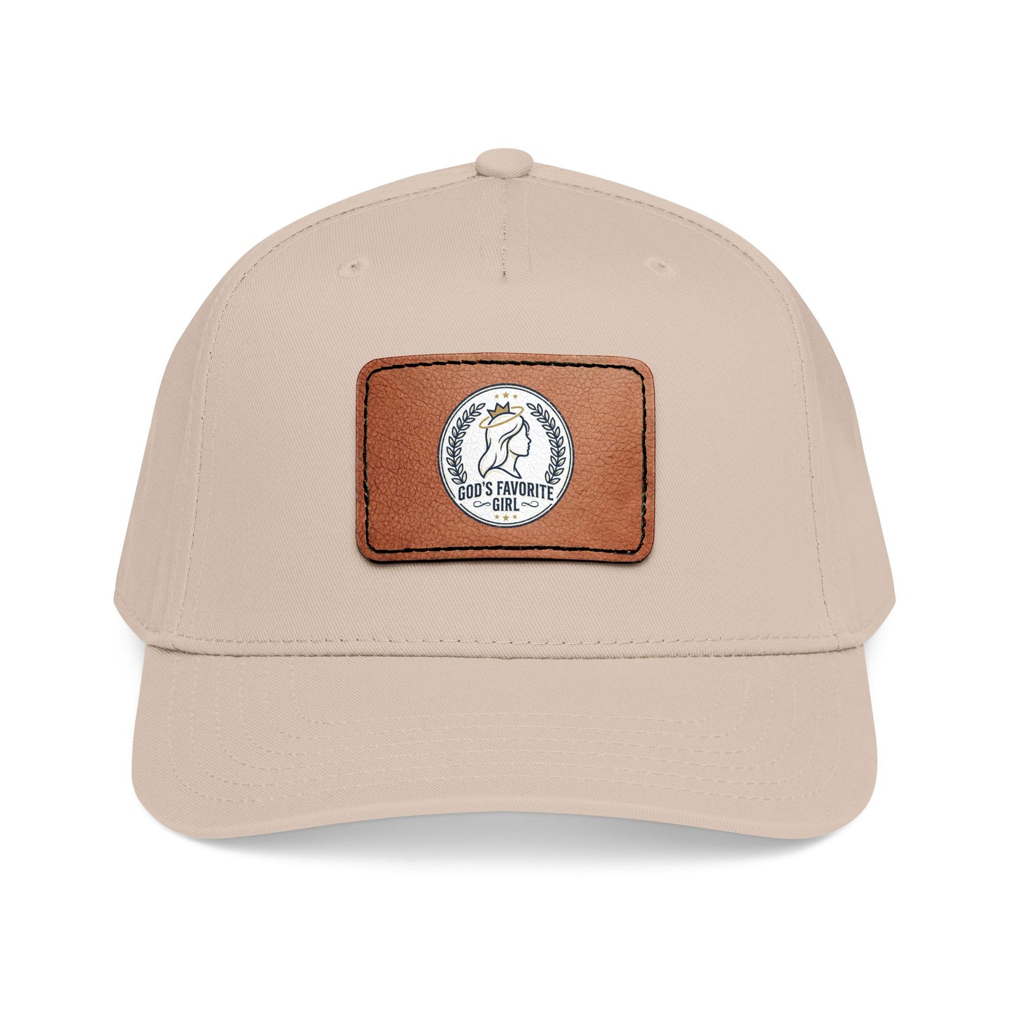 Leather Patch Baseball Cap — “God’s Favorite Girl” Vintage Logo