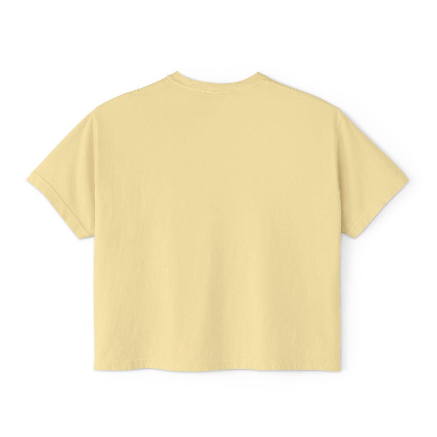 Minimalist Women's Boxy Tee — 'Carefree & Calm' Embroidered Crop T-Shirt