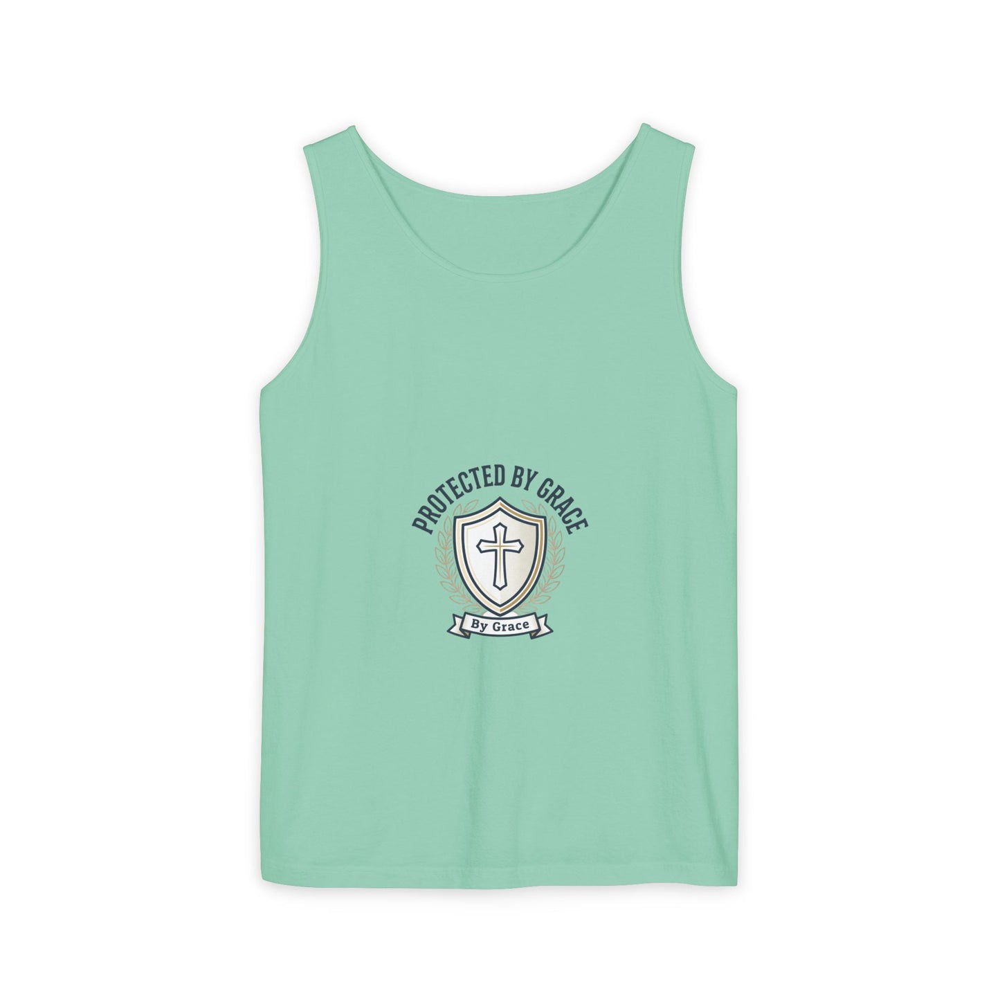 Protected by Grace Cross Tank Top — Christian Faith Graphic