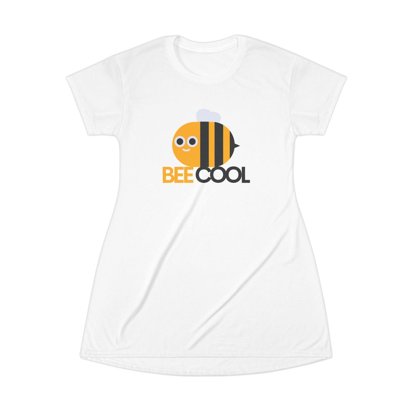 Bee Cool T-Shirt Dress – Cute Cartoon Bee Graphic Tee Dress