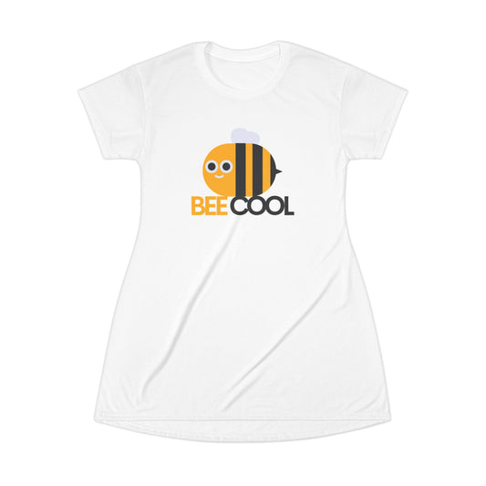 Bee Cool T-Shirt Dress – Cute Cartoon Bee Graphic Tee Dress