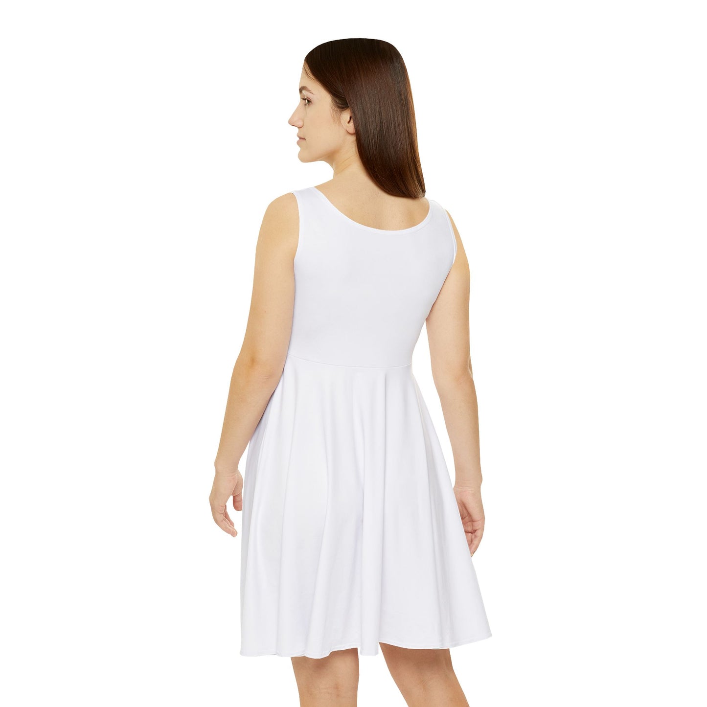 Bride Crew Skater Dress – Bachelorette Party White Bridal Dress with Heart