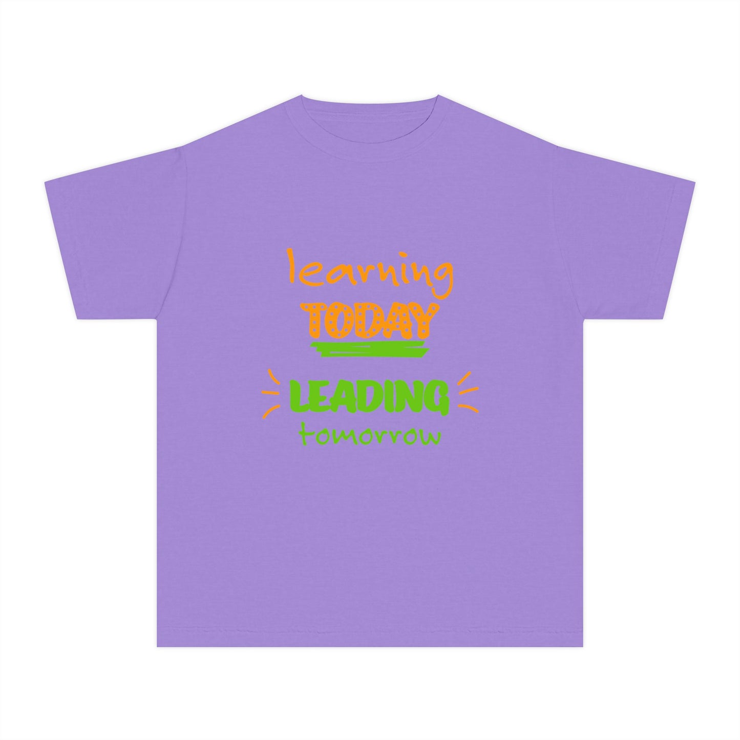 Youth Tee — "Learning Today, Leading Tomorrow" Inspirational School Shirt
