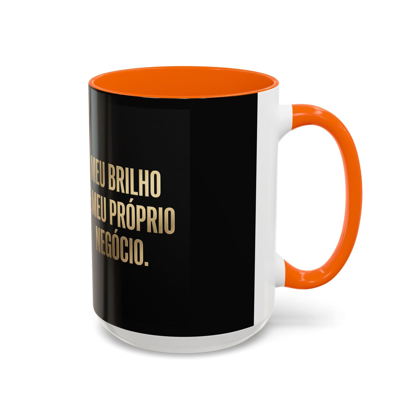 Caneca de café - Caneca inspiradora com detalhes pretos "Meu Brilho É Meu Próprio Negócio" (11/15 onças)