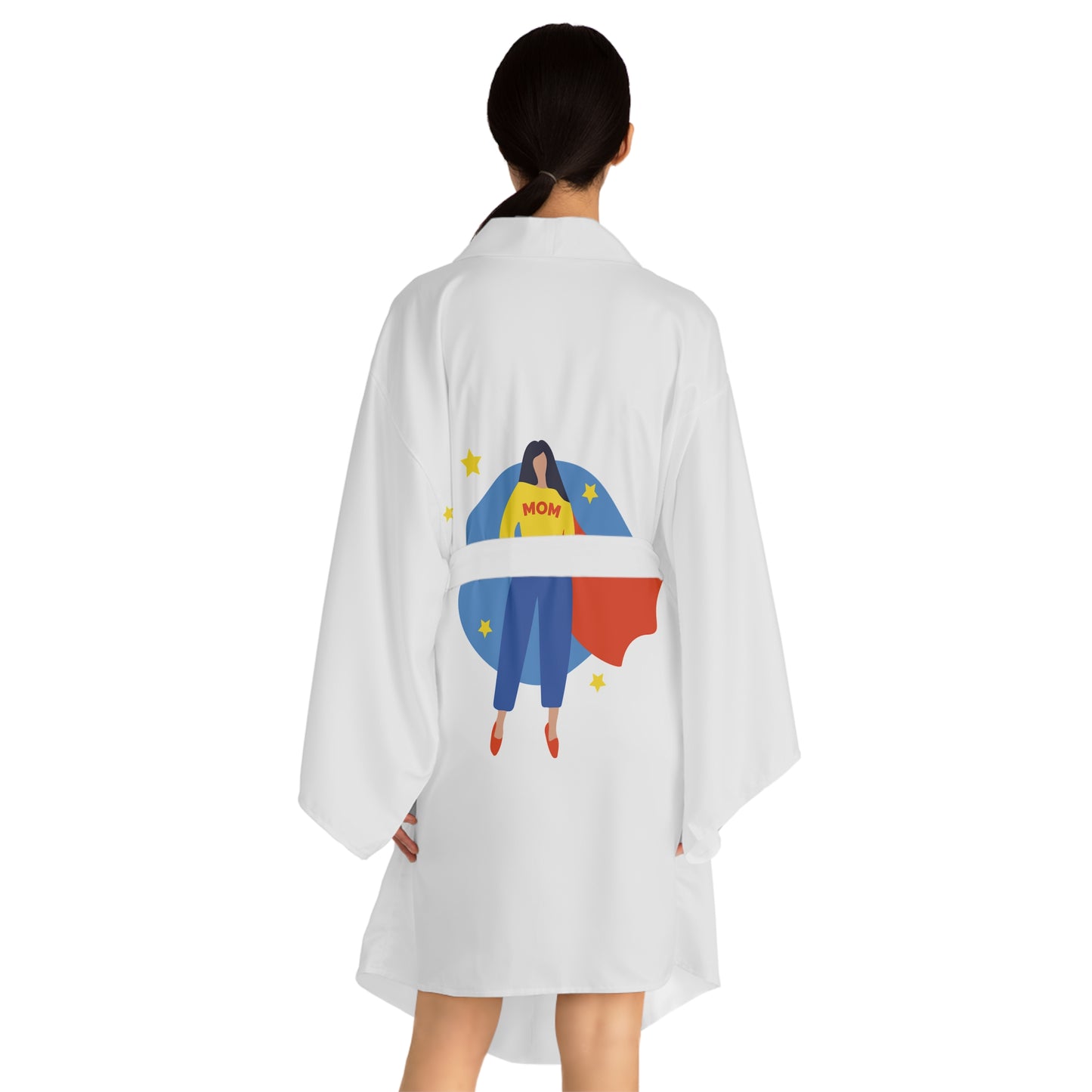 Kimono Robe - Super Mom Graphic Long Sleeve Robe