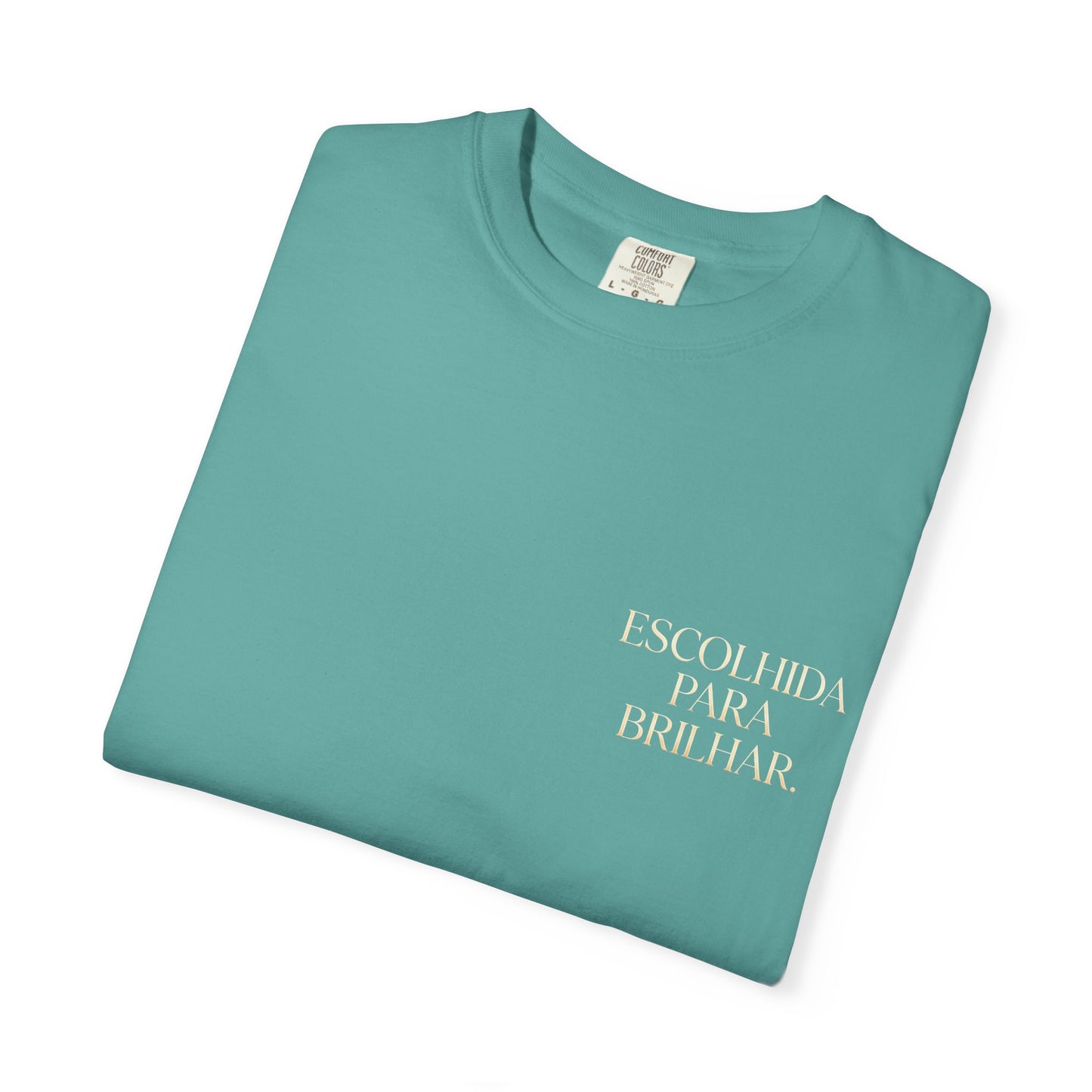 T-shirt tingida em peça "Escolhida Para Brilhar"