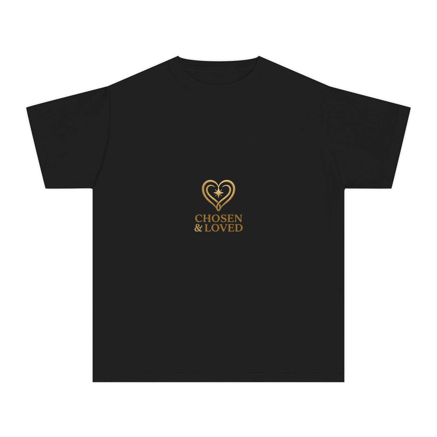 Youth Tee - "Chosen & Loved" Heart Design (Christian Inspirational)