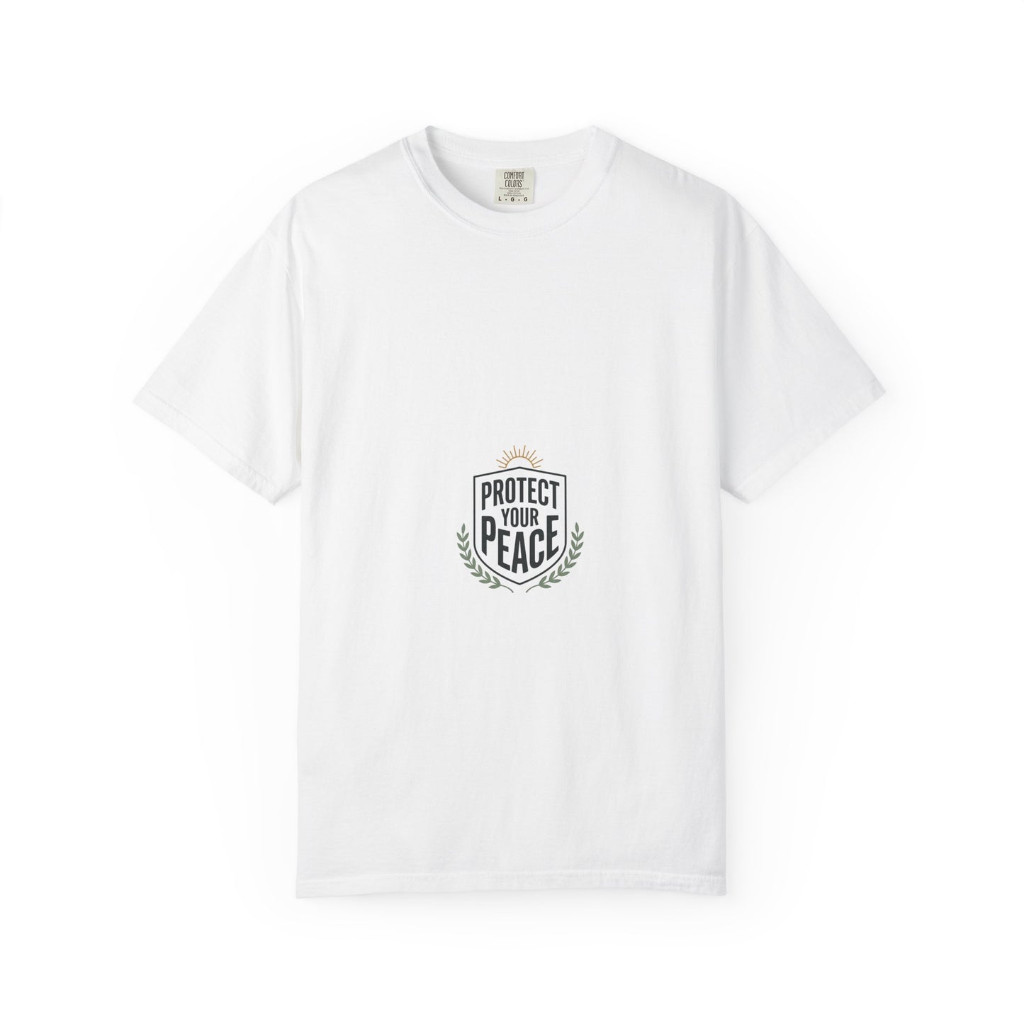 Protect Your Peace T-Shirt — Minimal Shield Graphic, Inspirational Casual Tee
