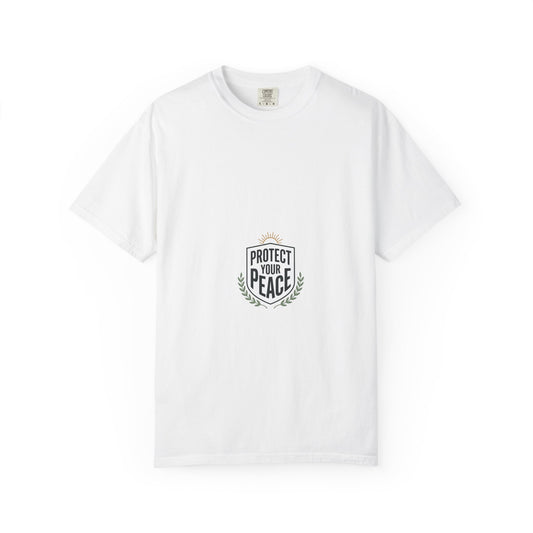 Protect Your Peace T-Shirt — Minimal Shield Graphic, Inspirational Casual Tee