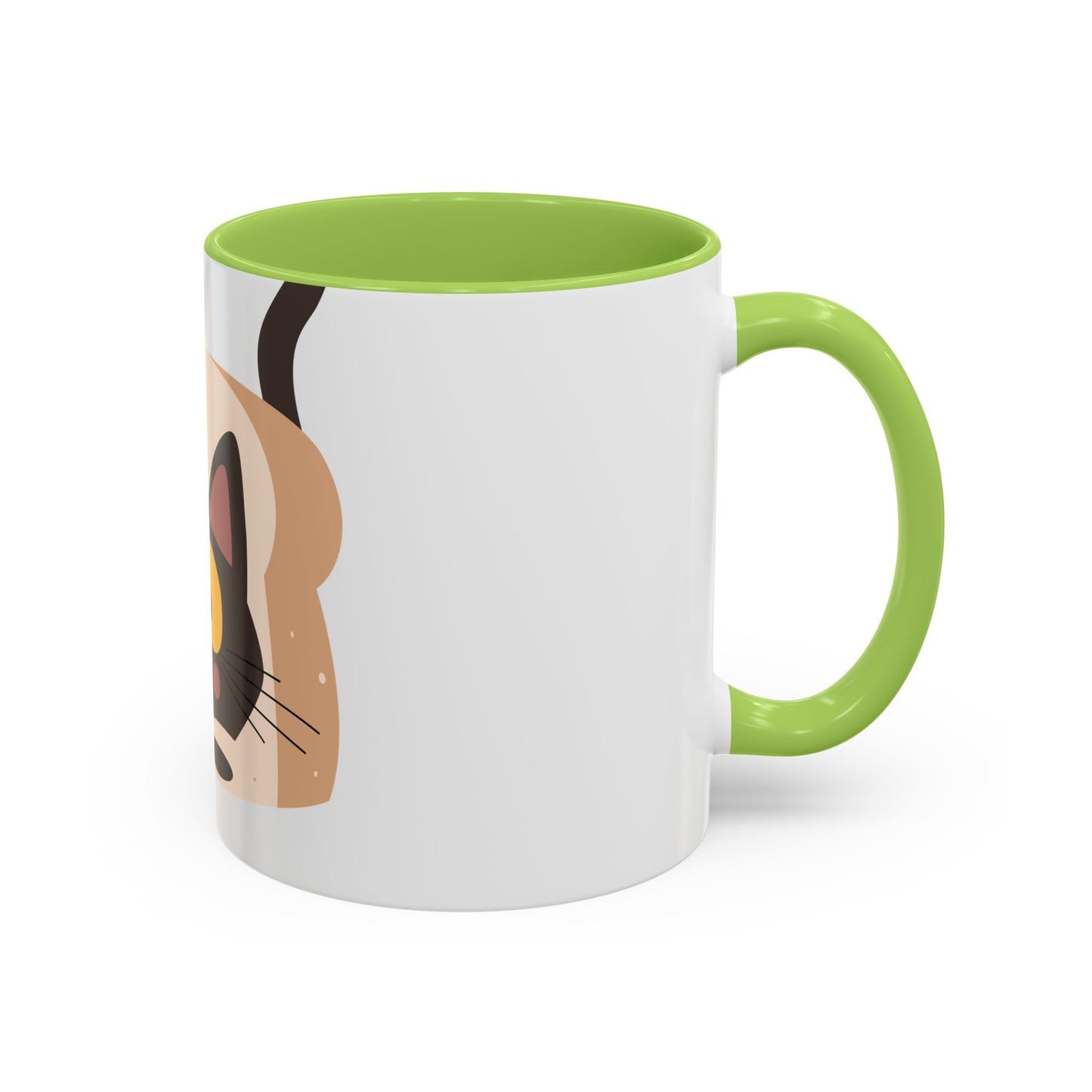 Cat in Toast Accent Coffee Mug – Cute Black Cat Breakfast Mug (11/15oz)