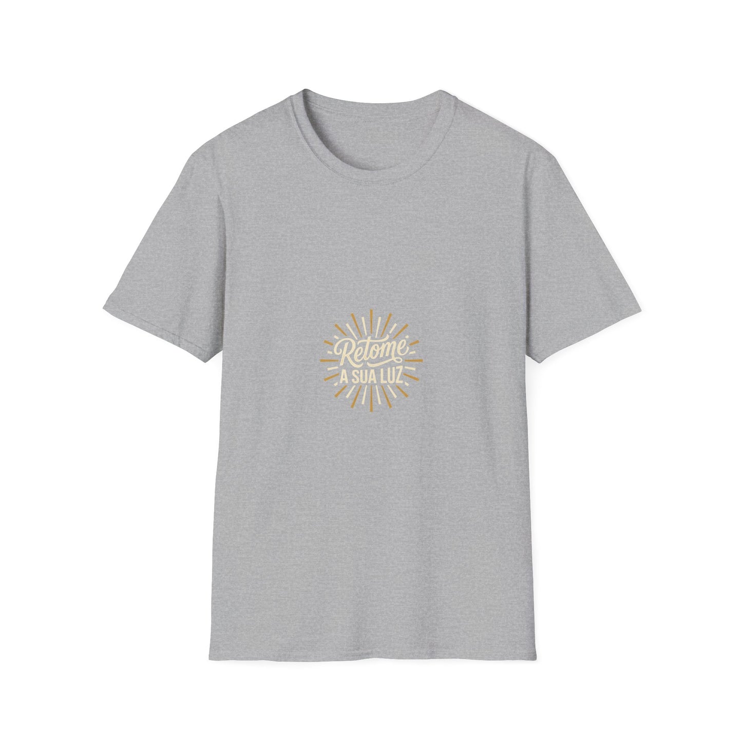 Camiseta — "Retome a sua luz" (Estampa Sunburst)