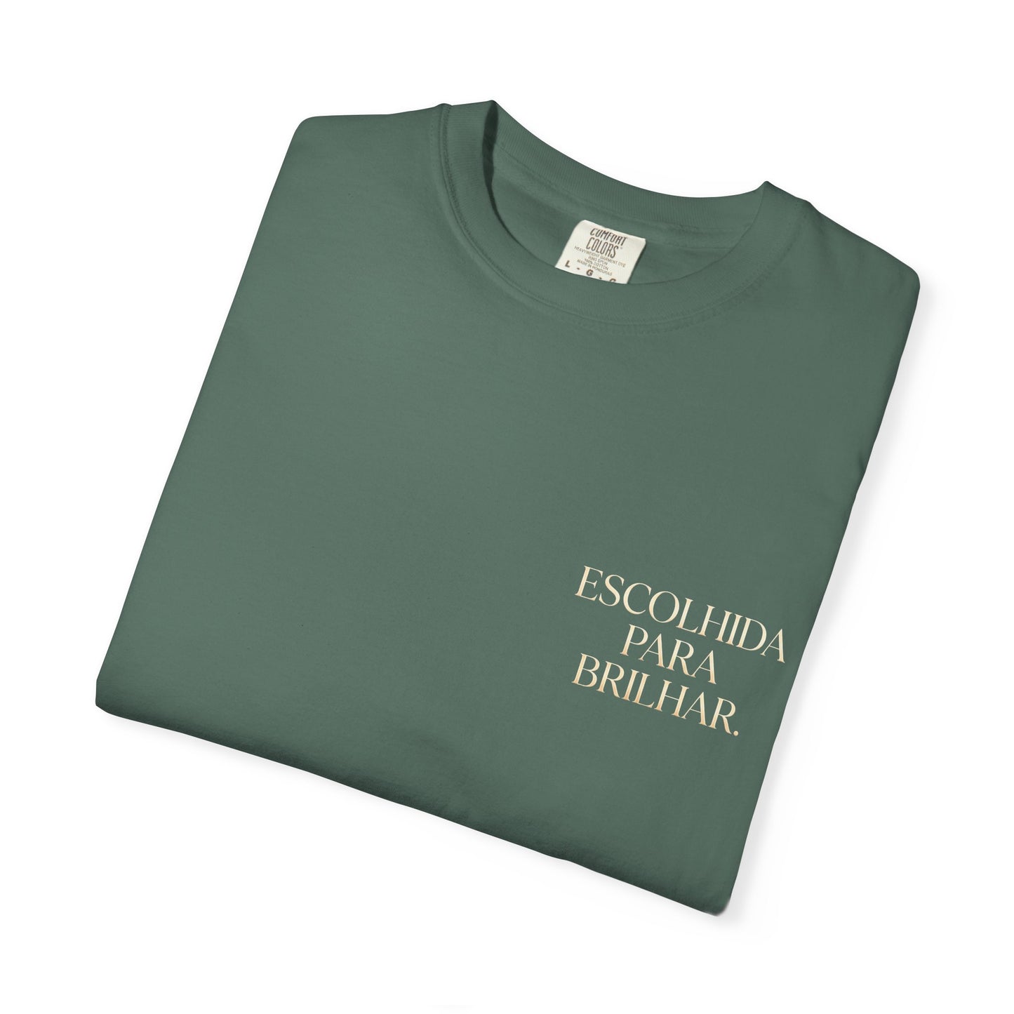 T-shirt tingida em peça "Escolhida Para Brilhar"