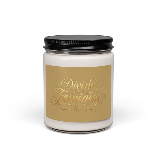 Divine Feminine Scented Soy Candle — 9oz Aromatherapy Jar (Self-Care, Meditation & Gift)