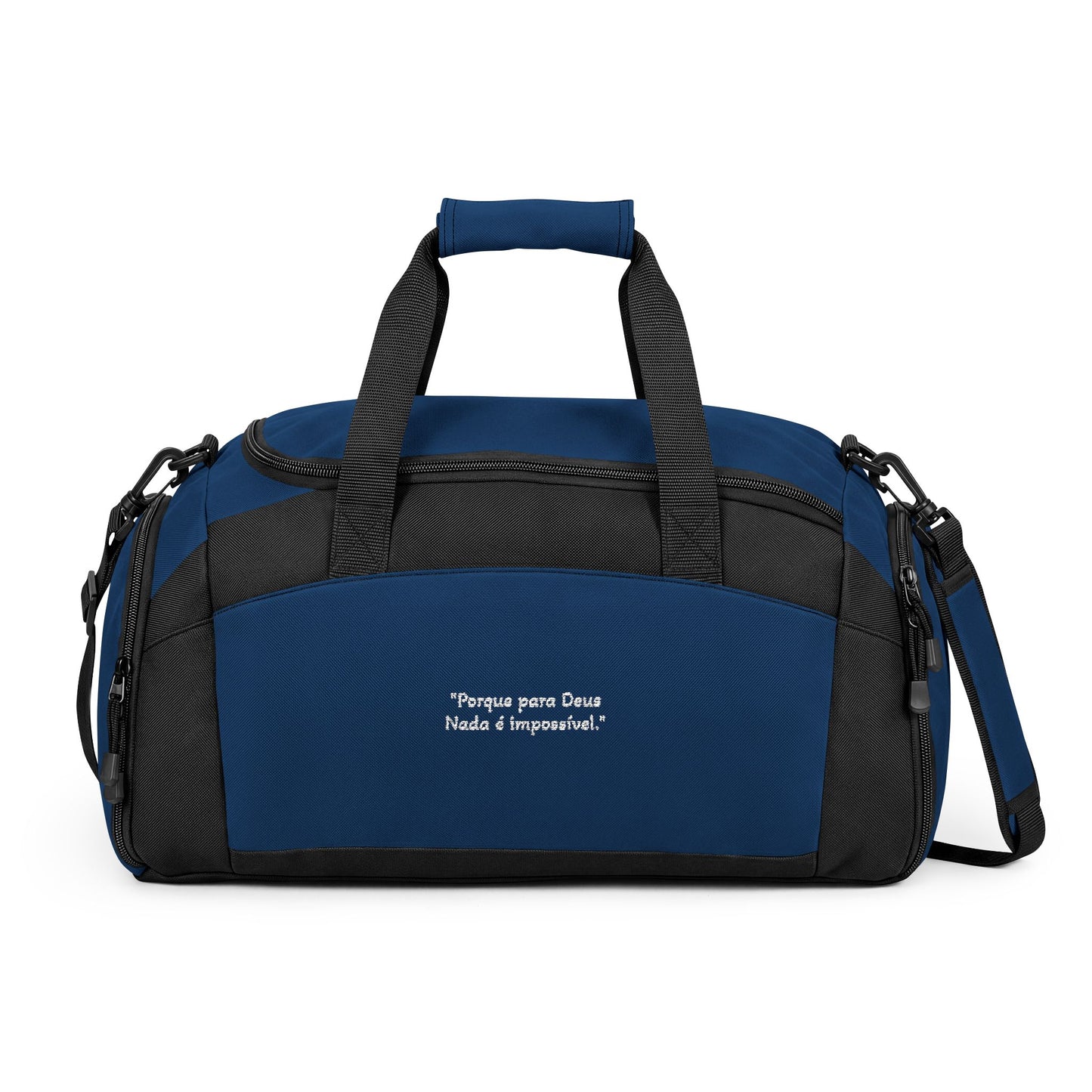 Bolsa de Academia Bordada – "Porque Para Deus Nada é Impossível"
