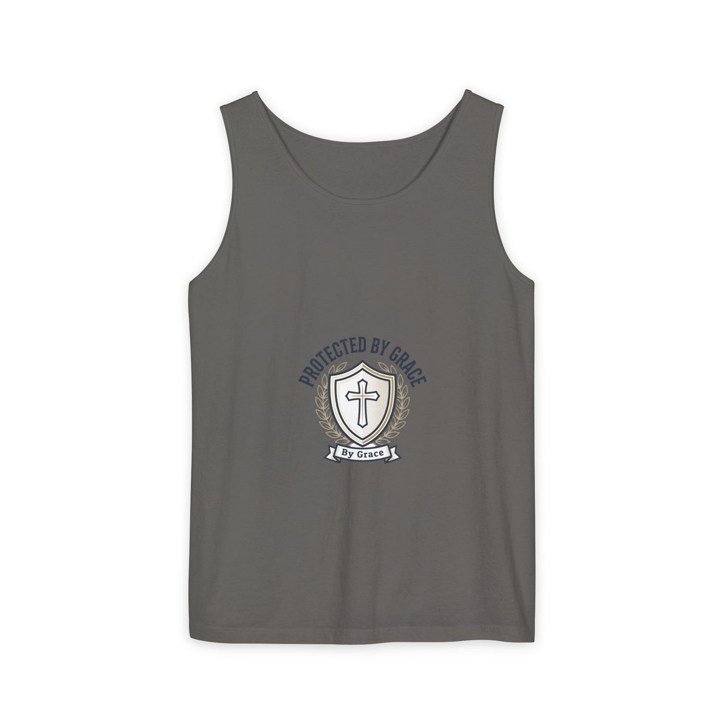Protected by Grace Cross Tank Top — Christian Faith Graphic