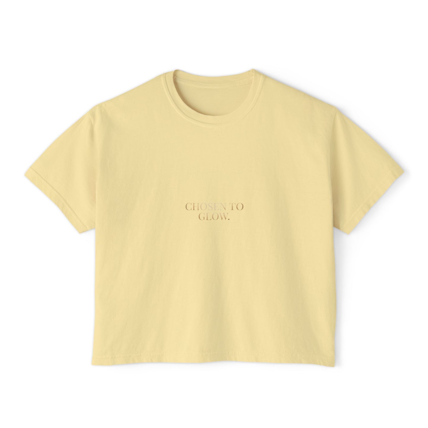 Minimalist Women's Boxy Tee — 'Carefree & Calm' Embroidered Crop T-Shirt