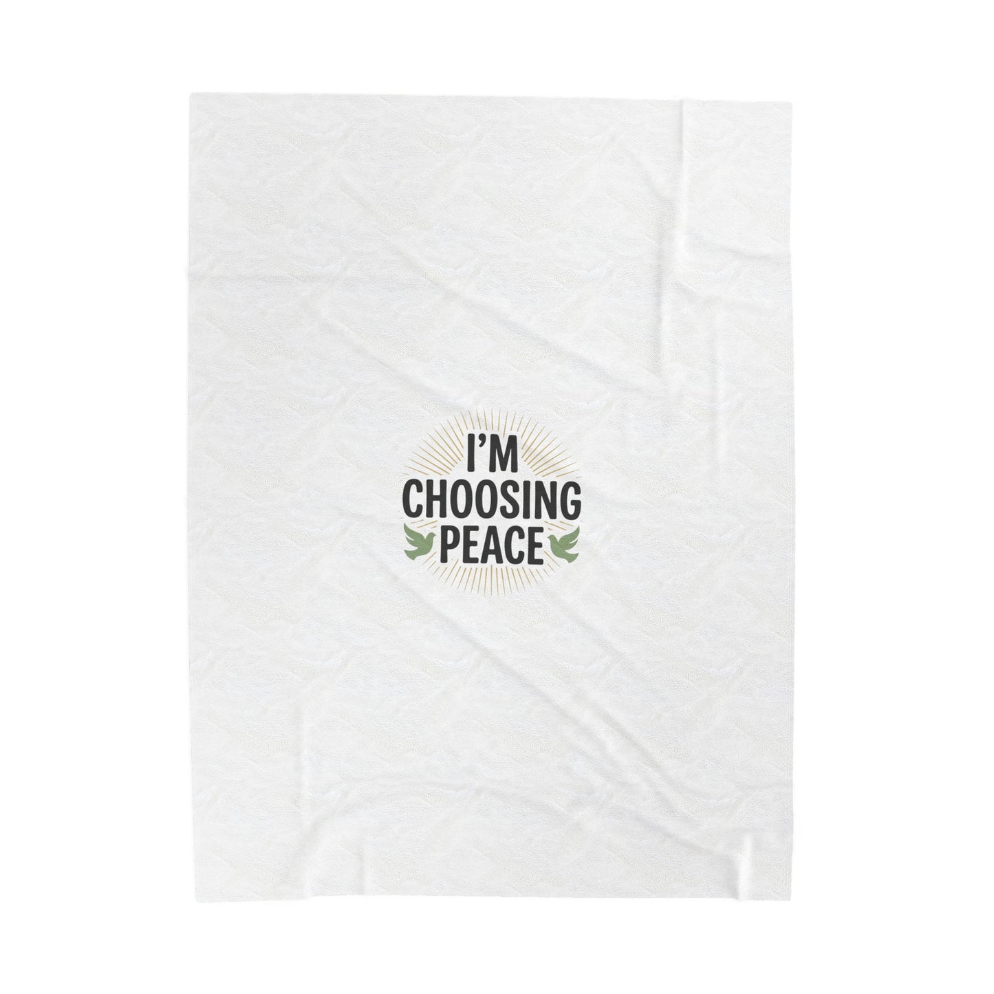 Velveteen Plush Blanket — “I’m Choosing Peace” Cozy Throw for Mindfulness & Gifts