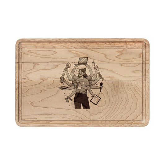 Multitasking Chef Engraved Cutting Board - Tábua de Corte Gravada — Chef Multitarefa