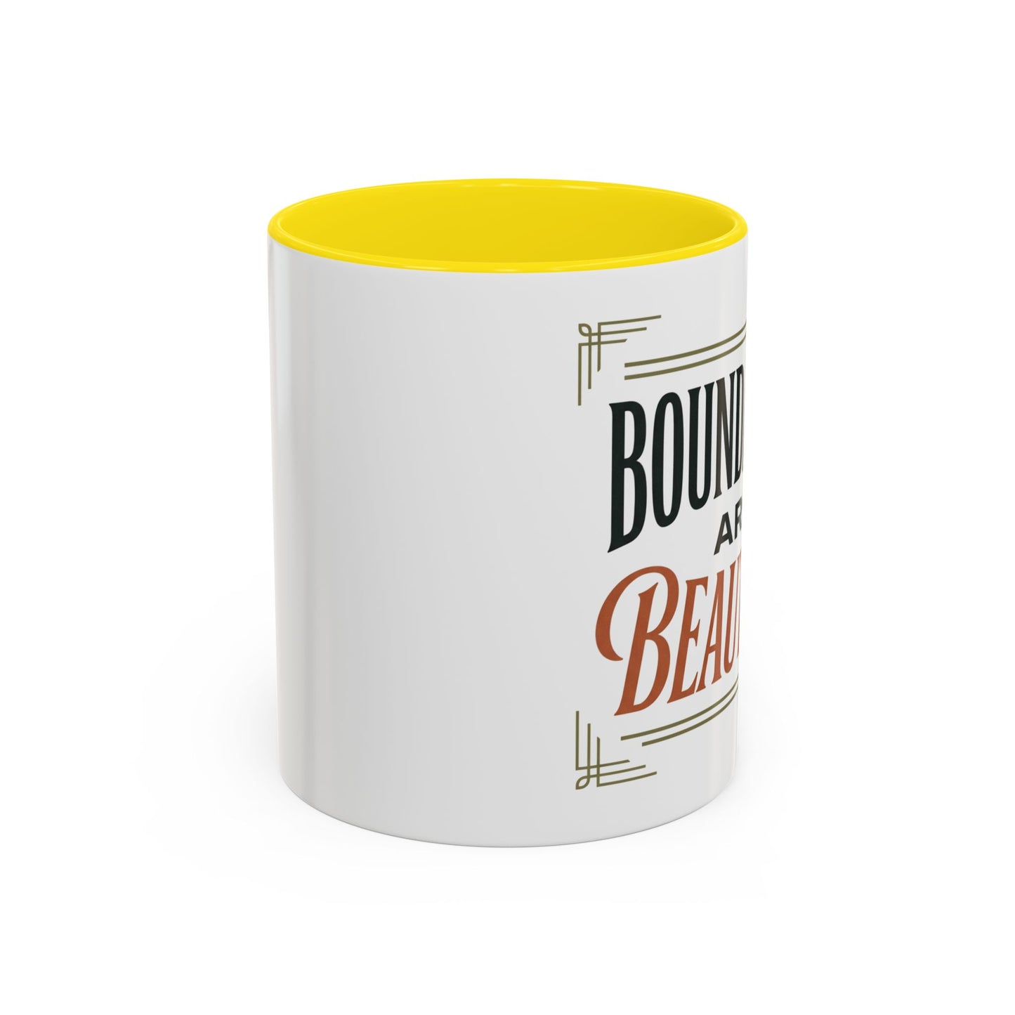 Boundaries Are Beautiful Accent Coffee Mug — Inspirational Self-Care Coffee Cup (11/15oz)