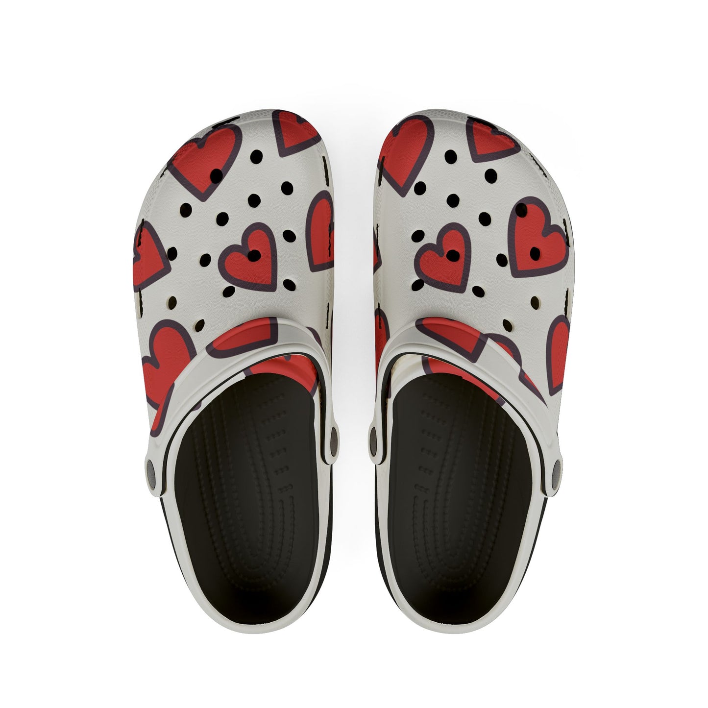Heart Pattern EVA Foam Clogs - Lightweight Slip-On Garden Shoes