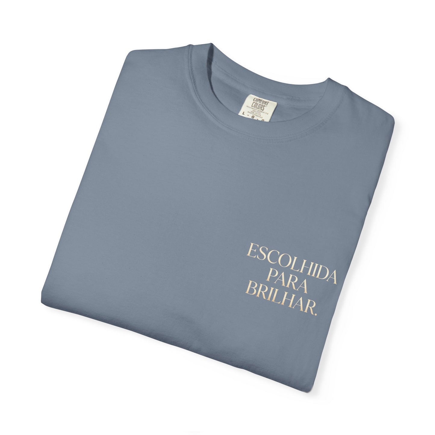 T-shirt tingida em peça "Escolhida Para Brilhar"