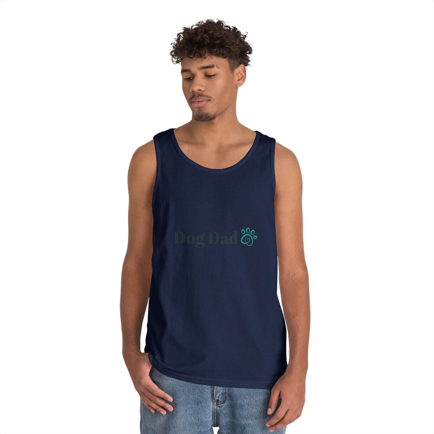 Dog Dad Tank Top — Minimal Paw Print Men’s Summer Tee