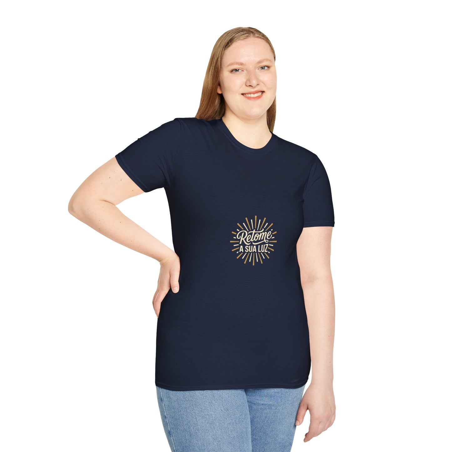 Camiseta — "Retome a sua luz" (Estampa Sunburst)