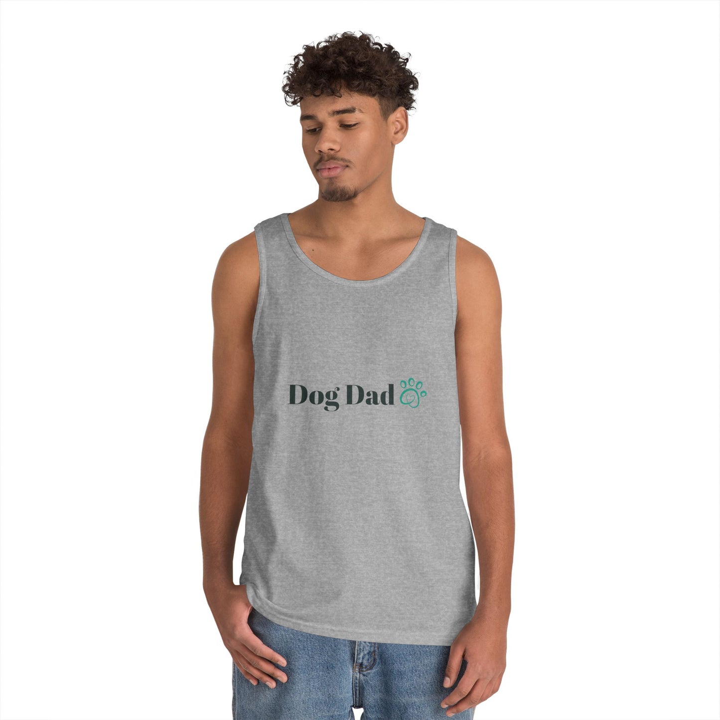 Dog Dad Tank Top — Minimal Paw Print Men’s Summer Tee