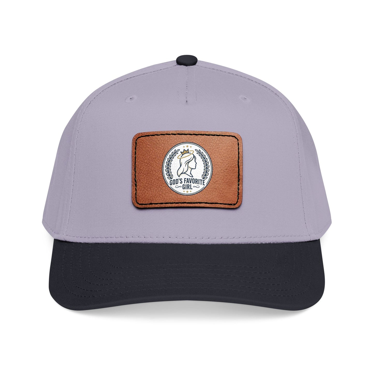 Leather Patch Baseball Cap — “God’s Favorite Girl” Vintage Logo
