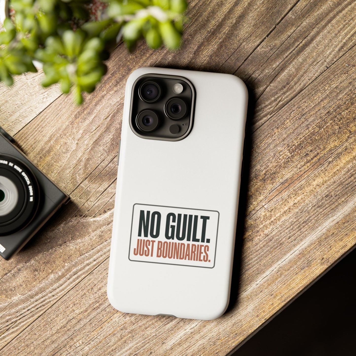 Phone Case — “No Guilt. Just Boundaries.” Motivational Protective Case
