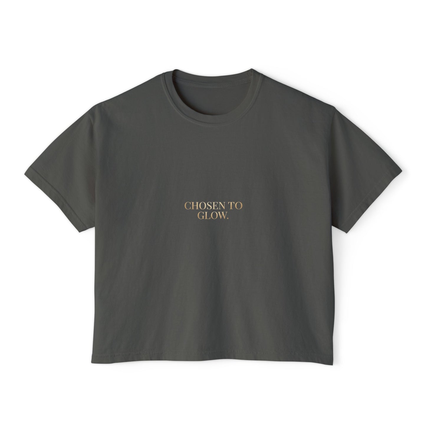 Minimalist Women's Boxy Tee — 'Carefree & Calm' Embroidered Crop T-Shirt