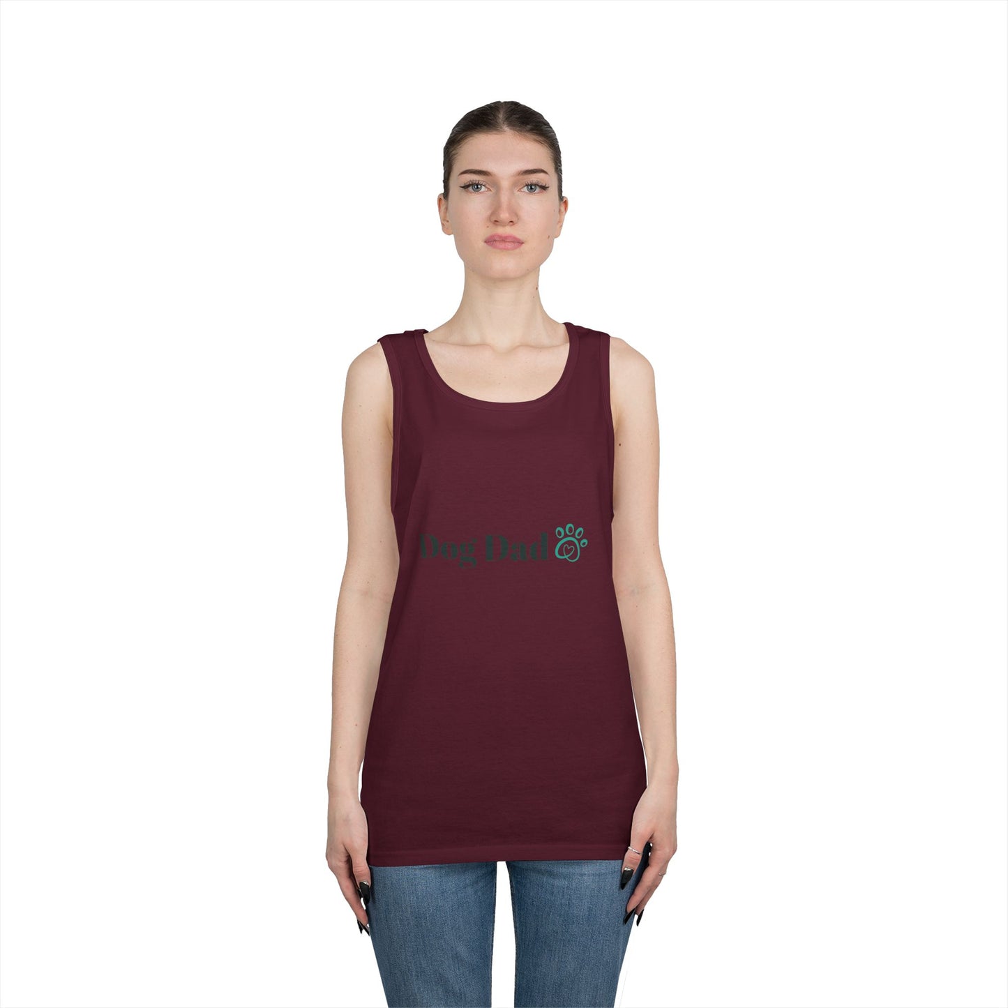 Dog Dad Tank Top — Minimal Paw Print Men’s Summer Tee
